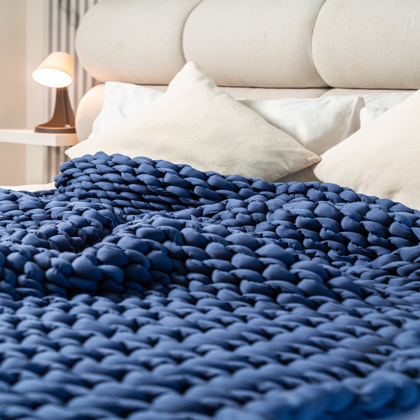 Cozy Cotton Knit Weighted Blanket – 4 Kg (Hand‑knitted UAE Edition)
