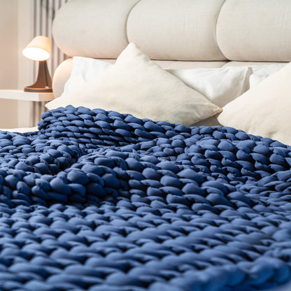 Cozy Cotton Knit Weighted Blanket – 4 Kg (Hand‑knitted UAE Edition)